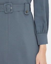 Long Sleeve Belted Mini Dress