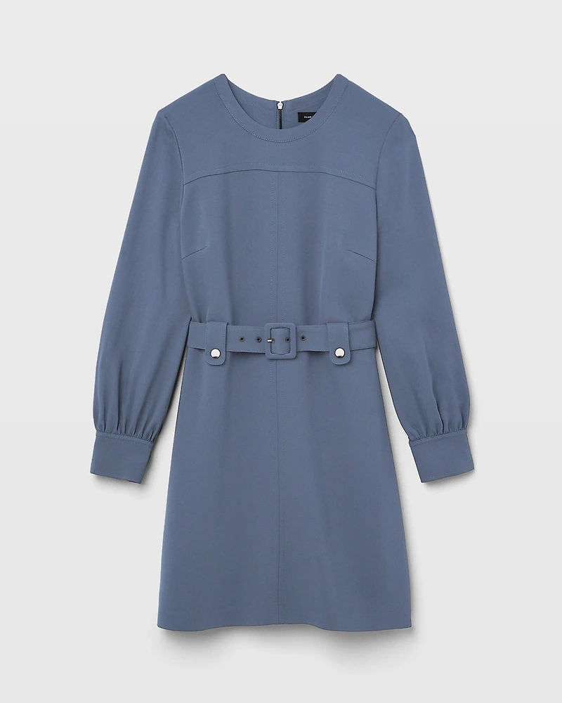 Long Sleeve Belted Mini Dress