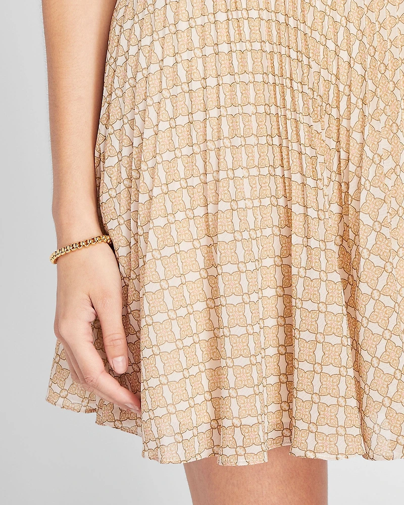 Pleated Short Skirt