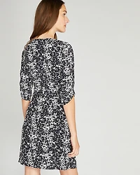 Ruched Sleeve Wrap Dress