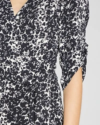 Ruched Sleeve Wrap Dress