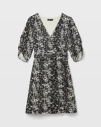 Ruched Sleeve Wrap Dress