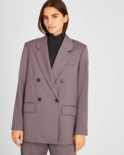 Lightweight Wool Relaxed Double Breasted Blazer