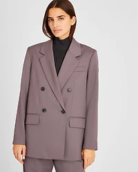 Lightweight Wool Relaxed Double Breasted Blazer
