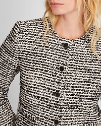 Bouclé Cropped Collarless Jacket