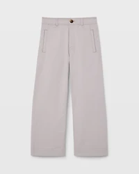 High Rise Cropped Twill Pant