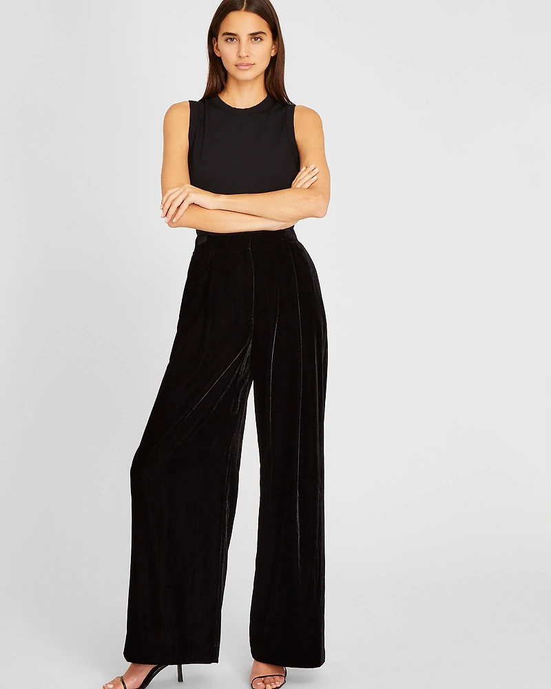 High Rise Velvet Trouser