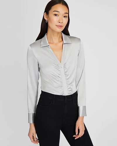 Stretch Silk Charmeuse Top