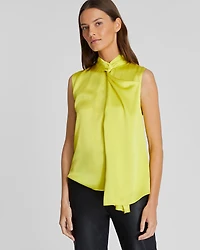 Silk Charmeuse Front Drape Top