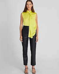 Silk Charmeuse Front Drape Top