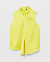 Silk Charmeuse Front Drape Top