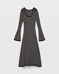 Midi Striped Sweater Dress