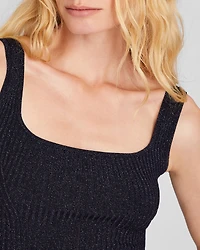 Metallic Rib Knit Crop Top