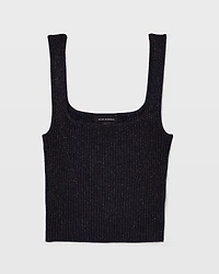 Metallic Rib Knit Crop Top