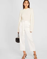 Belted Slim Satin Trouser