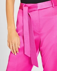 Belted Slim Satin Trouser