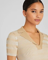 Ribbed Johnny Collar Sweater Tee