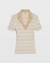 Ribbed Johnny Collar Sweater Tee