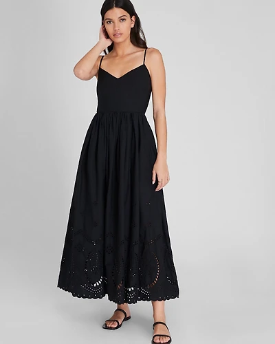 Embroidered Eyelet Maxi Dress