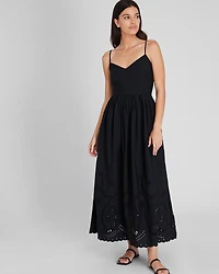 Embroidered Eyelet Maxi Dress