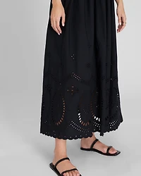Embroidered Eyelet Maxi Dress
