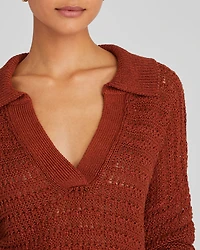 Mixed Stitch Oversized Johnny Collar Sweater