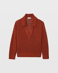 Mixed Stitch Oversized Johnny Collar Sweater