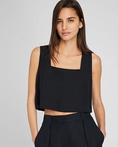 Linen Blend Shell Top