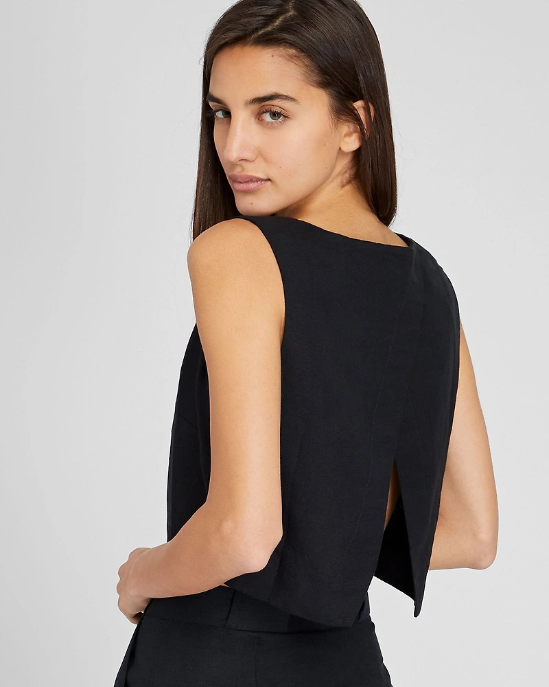 Linen Blend Shell Top