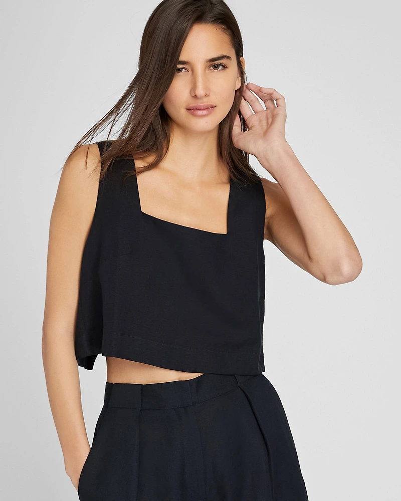 Linen Blend Shell Top
