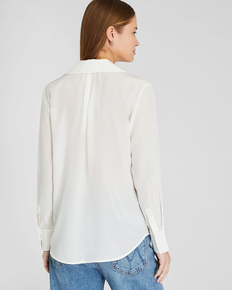 Silk Open-Neck Blouse