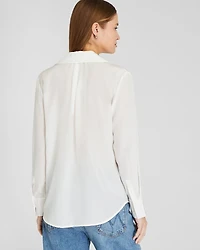 Silk Open-Neck Blouse
