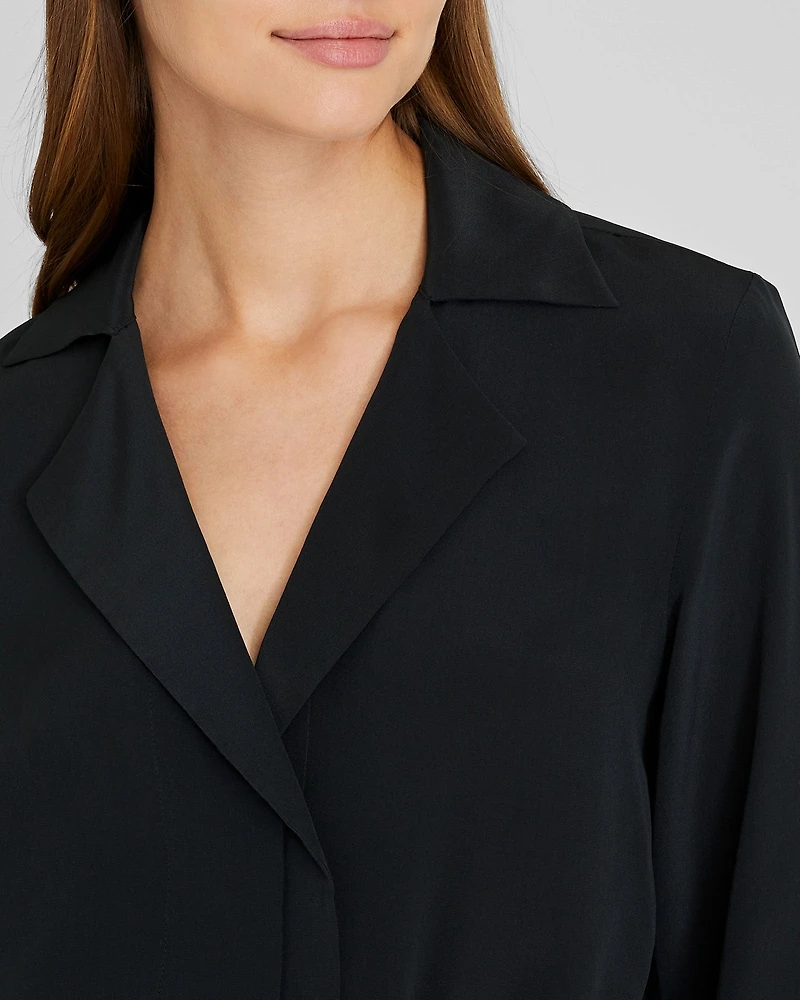 Silk Open-Neck Blouse