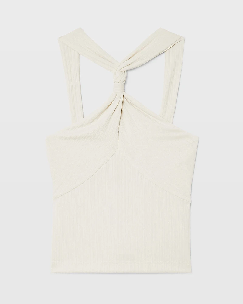 Ribbed Twist Knit Top