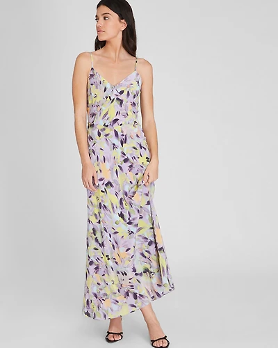 Seam Detail Silk Maxi Dress