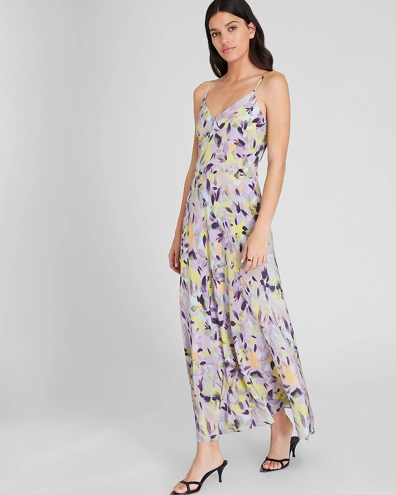 Seam Detail Silk Maxi Dress