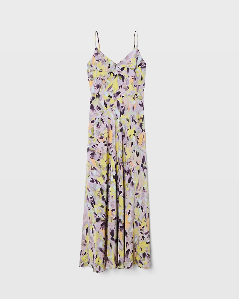 Seam Detail Silk Maxi Dress