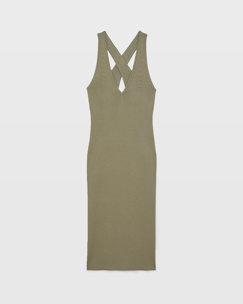 Ribbed Cross Back Dress