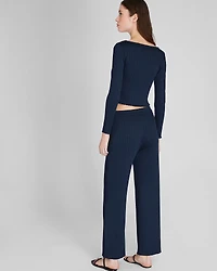 Shiny Wide Rib Full Length Pant
