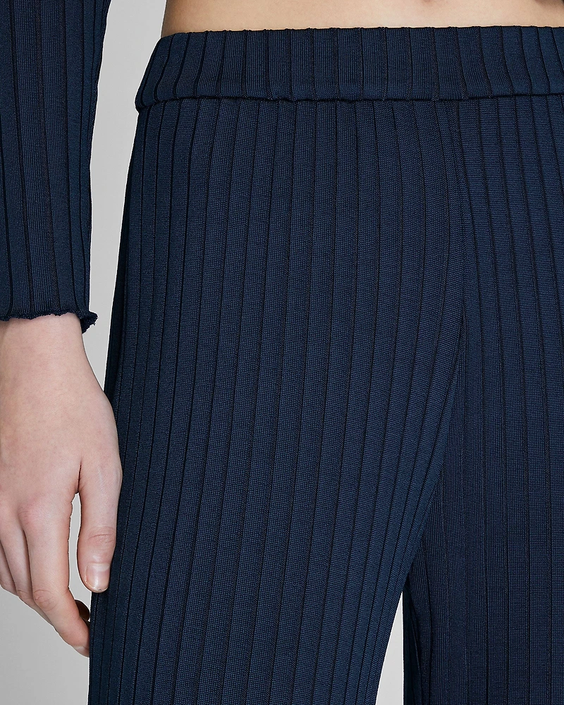 Shiny Wide Rib Full Length Pant