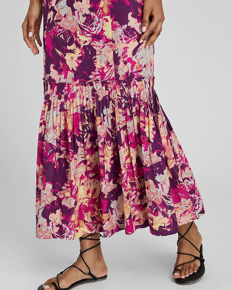 Flounce Hem Maxi Skirt