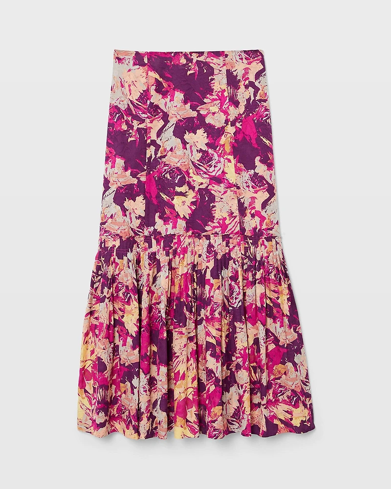 Flounce Hem Maxi Skirt
