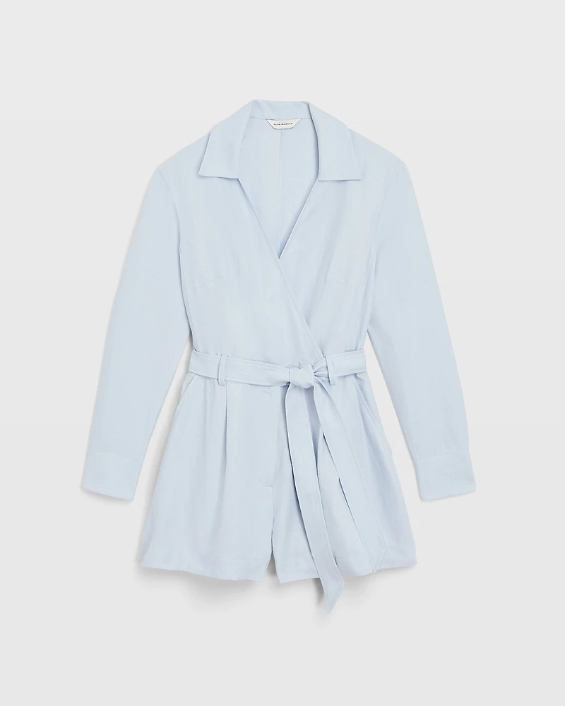 Long-Sleeve Collared Romper