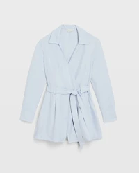 Long-Sleeve Collared Romper