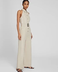 Sleeveless Collared Jumpsuit