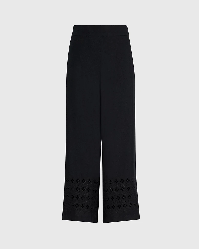 Eyelet Detail Cropped Pant