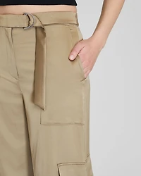 Satin Belted Cargo Pant
