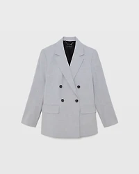Lightweight Wool Double Breasted Blazer