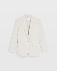 Relaxed Single Breasted Linen-Blend Blazer