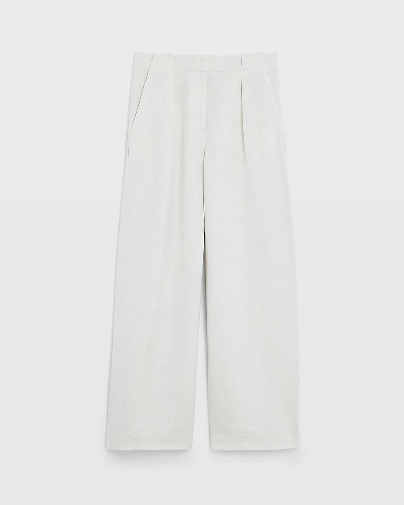 Wide Leg Linen Blend Trouser